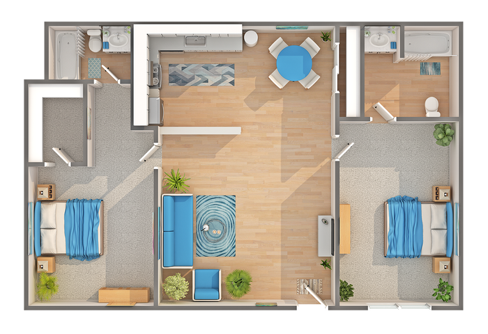 B4R | 2-Bedroom Floorplan