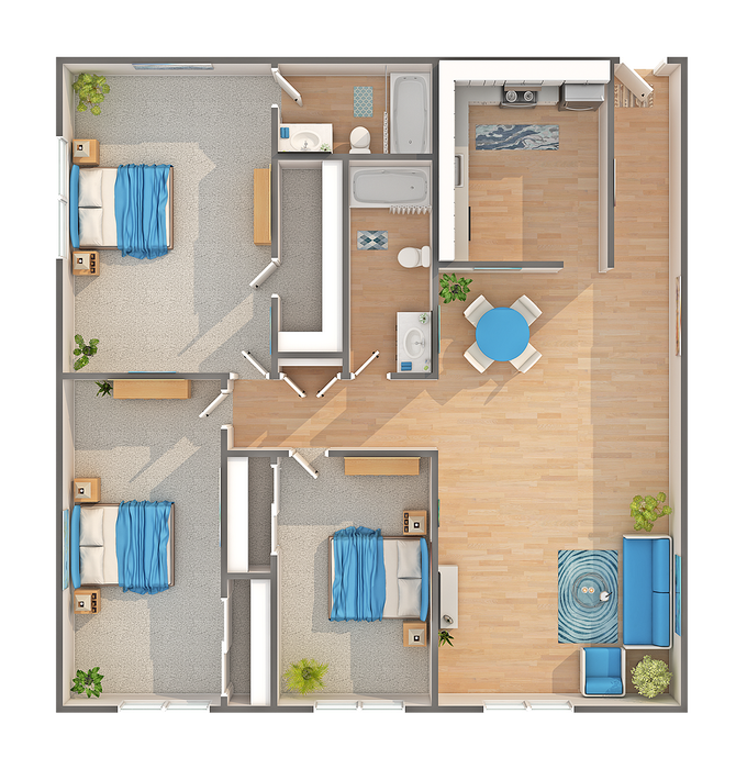 C1-50 | 3-Bedroom Floorplan
