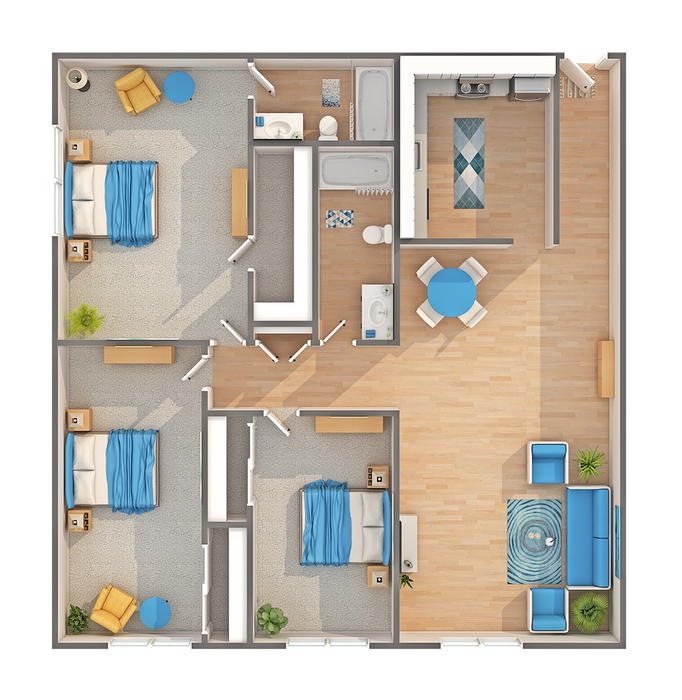 C2R | 3-Bedroom Floorplan