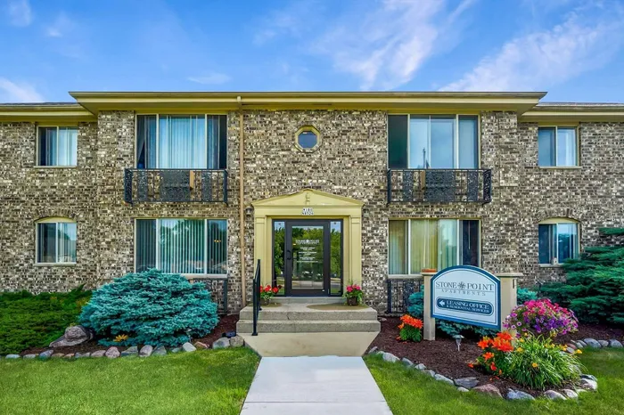 Leasing office exterior at Stone Point Apartments in Menomonee Falls, Wisconsin.