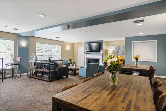Clubroom at Barrington Place Apartments in Madison, Wisconsin designed for resident gatherings and everyday comfort.