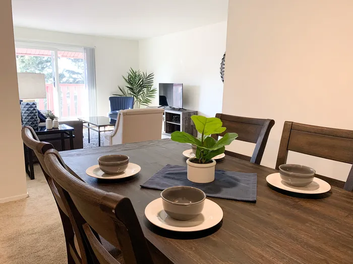 Kitchen at Ridge View Apartments in St. Francis, Wisconsin featuring functional layouts and ample storage.