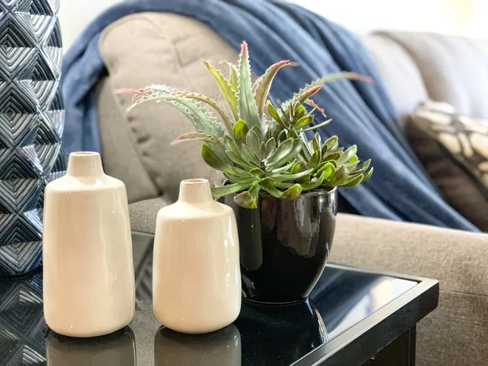 Living room at Ridge View Apartments in St. Francis, Wisconsin with comfortable layouts and natural light.