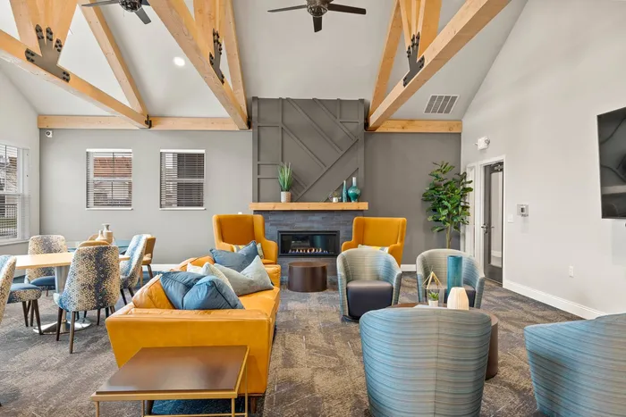 Clubroom at The 85 at Maple Grove offering gathering space and indoor amenities in Madison, Wisconsin.