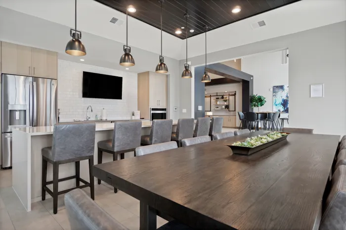 Interior clubhouse space at Seasons at North Aurora Apartments in North Aurora, Illinois for resident access and activities.