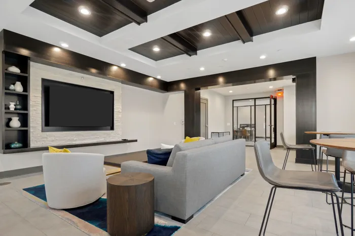 Party room at Seasons at North Aurora Apartments in North Aurora, Illinois designed for gatherings and events.