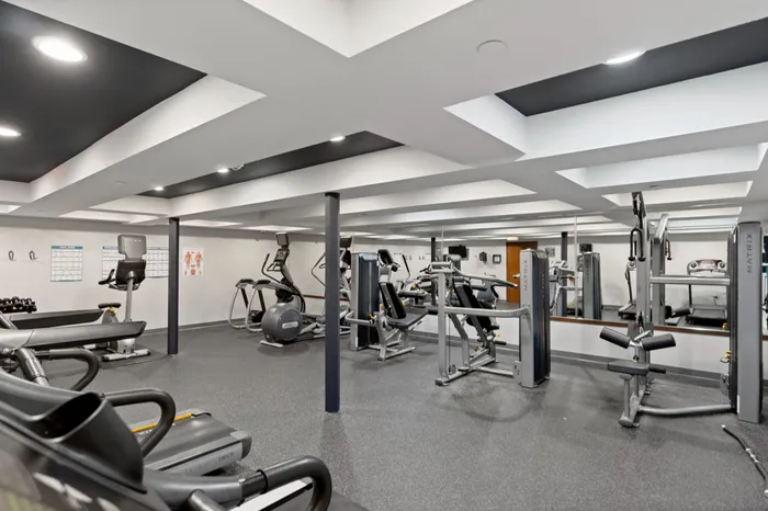 Fitness center at Ridge View Apartments in St. Francis, Wisconsin equipped for resident workouts and wellness.