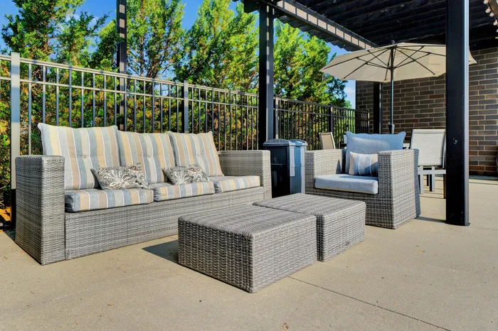 Resort-style swimming pool and sundeck at 50Twenty Apartments in Madison, Wisconsin.