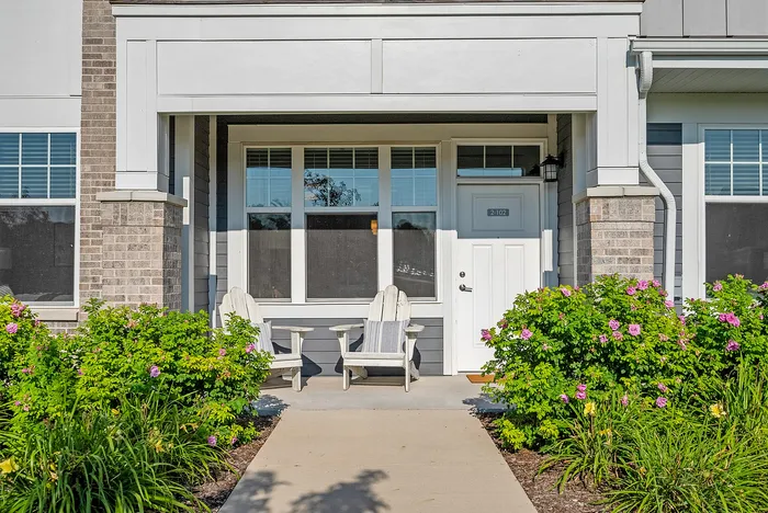 Private apartment entrance at Seasons at Orchard Hills in Oak Creek, Wisconsin, providing direct home access.