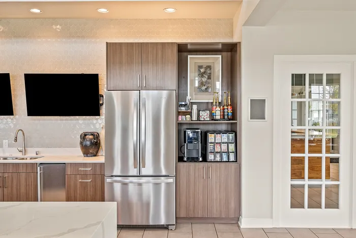 Coffee bar located inside the clubhouse at Drexel Ridge Apartments in Oak Creek, Wisconsin.