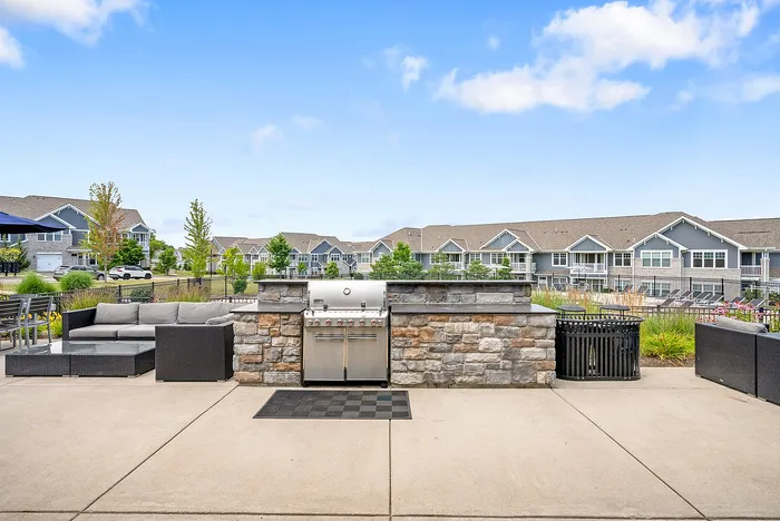 Outdoor grill station at Drexel Ridge Apartments in Oak Creek, Wisconsin for resident use.