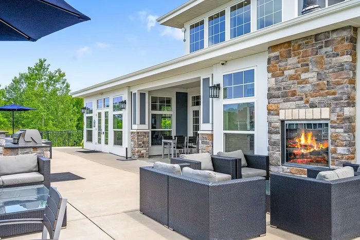 Outdoor lounge area at Drexel Ridge Apartments in Oak Creek, Wisconsin designed for resident gatherings.