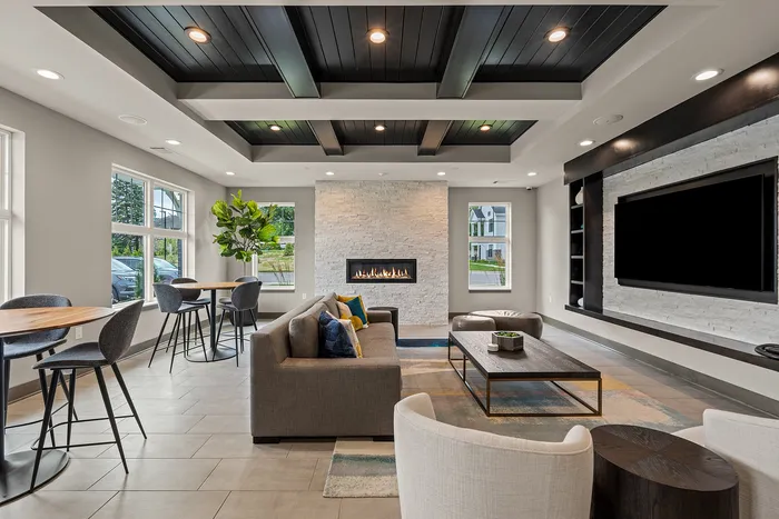 Party room at Seasons at Franklin Apartments in Franklin, Wisconsin designed for resident gatherings and events.
