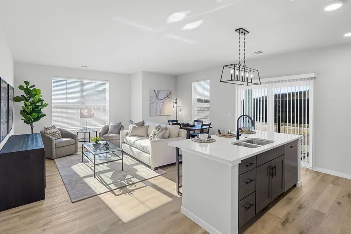Designer model apartment interiors with modern finishes at Apex at Verona in Verona, WI