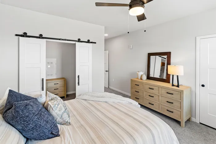 Designer model apartment interiors with modern finishes at Apex at Verona in Verona, WI