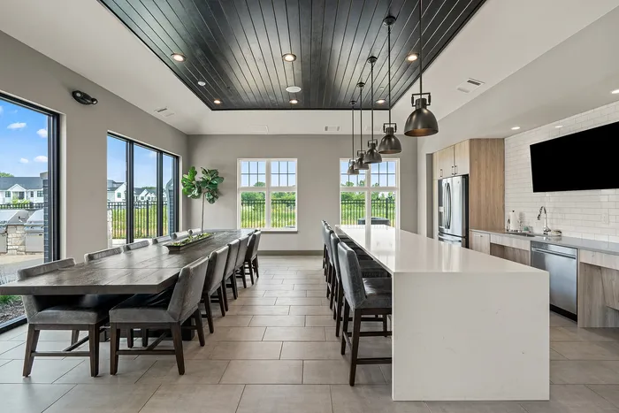 Interior clubhouse space at Seasons at Elgin Apartments in Elgin, Illinois for resident use.