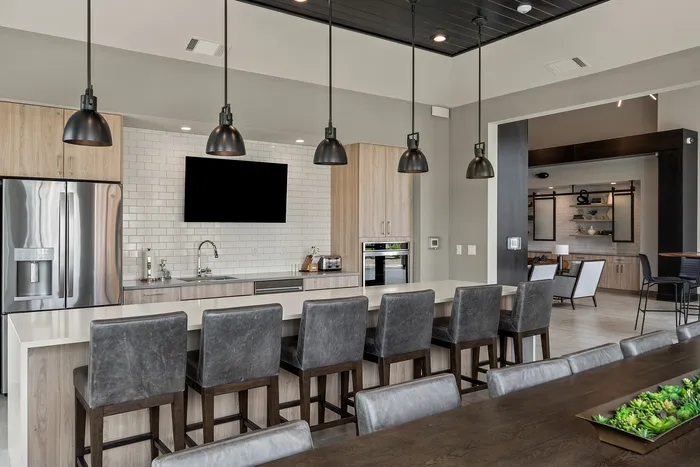 Interior clubhouse space at Seasons at Elgin Apartments in Elgin, Illinois for resident use.