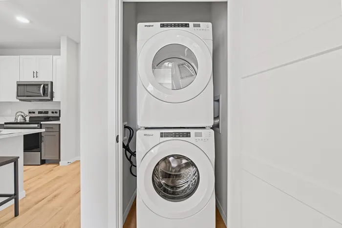 In-unit washer and dryer at Seasons at Elgin Apartments in Elgin, Illinois providing added convenience for residents.