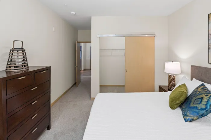 Bedroom at The Woodlands at North Hills offering generous space and comfortable layouts.