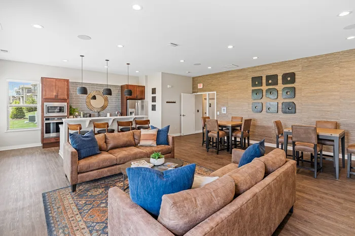 Clubhouse at High Bluff Townhomes in Grafton, Wisconsin offering shared indoor amenities for residents.