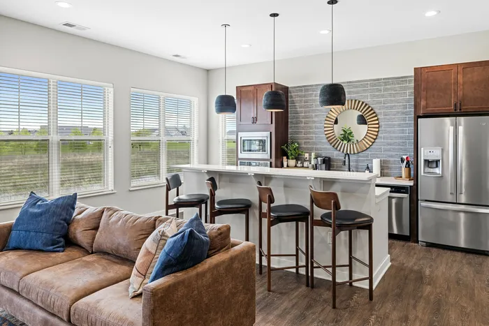 Clubhouse at High Bluff Townhomes in Grafton, Wisconsin offering shared indoor amenities for residents.