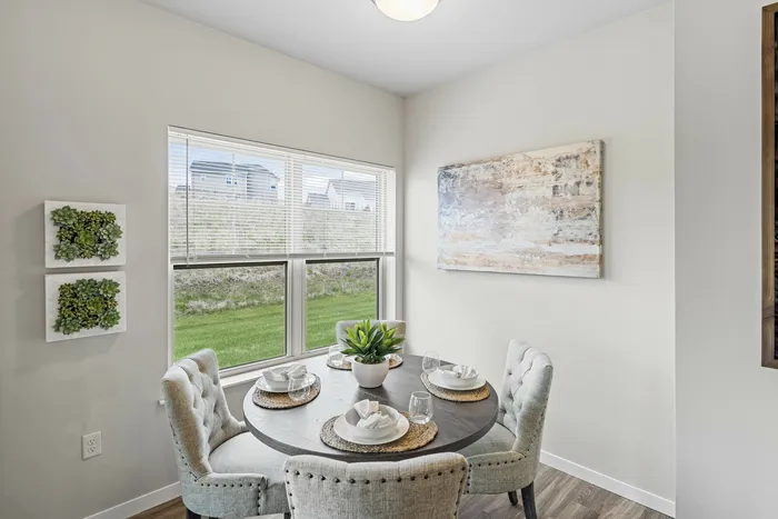 Dining area at High Bluff Townhomes in Grafton, Wisconsin for resident meals and gatherings.
