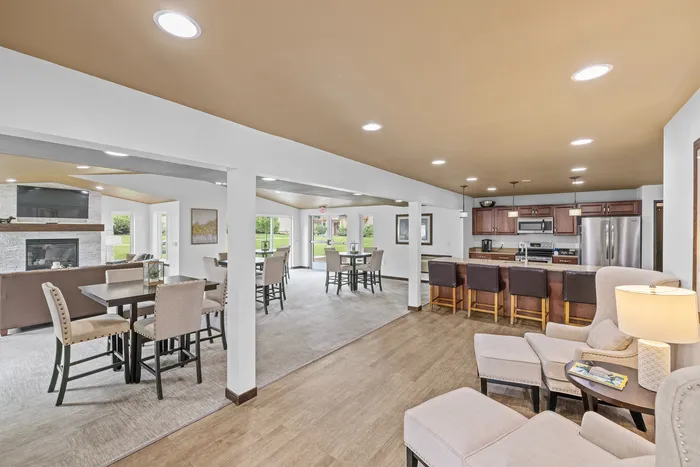 Community room at Arbor Lakes Apartments in Middleton, Wisconsin, designed for resident gatherings and events.