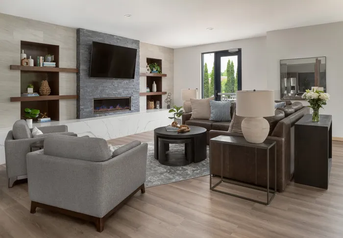 Resident clubhouse at The Woodlands at North Hills with shared spaces for relaxing and connecting.