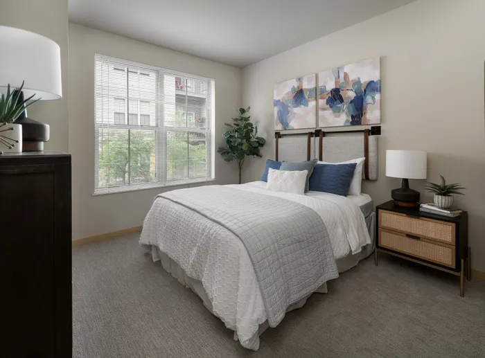 Comfortable bedroom with ample space, clean finishes, and room for personalization.