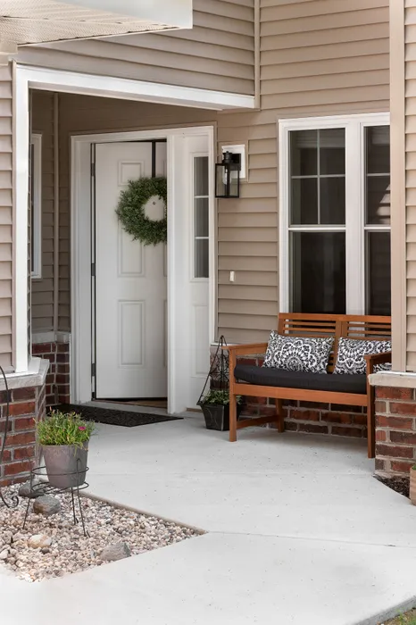 Private entrance at Manchester Oaks Apartments in Franklin, Wisconsin providing convenience and privacy for residents.