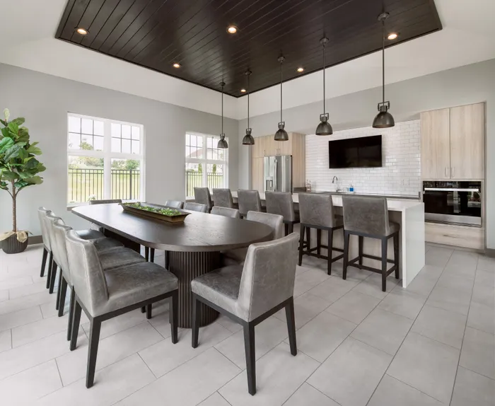 Clubhouse kitchen at Seasons at Grafton Apartments in Grafton, Wisconsin designed to support resident events and gatherings.