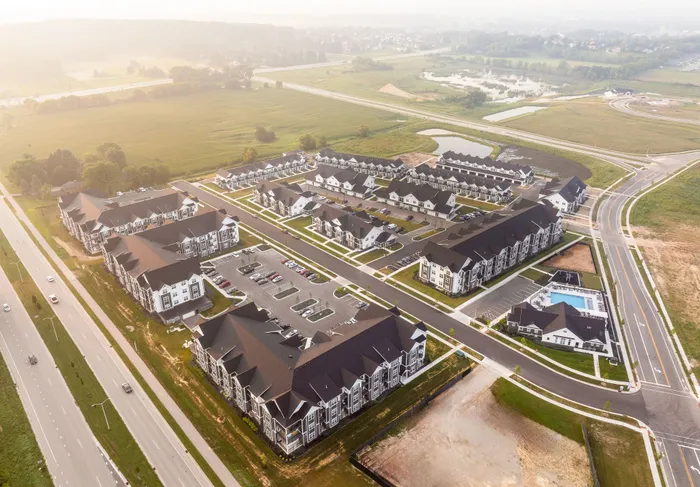 Aerial view of the Apex at Verona apartment community in Verona, WI
