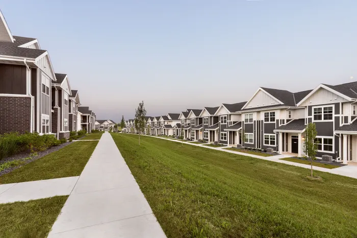 Community view showcasing the neighborhood and surroundings at Apex at Verona in Verona, WI.