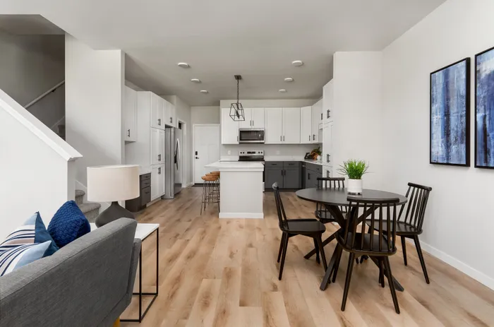 Spacious townhome living area with modern finishes at Apex at Verona in Verona, WI.
