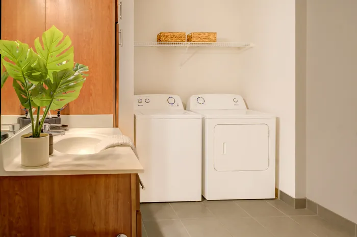 In-unit washer and dryer at Domain Apartments in Downtown Madison, Wisconsin for everyday convenience.