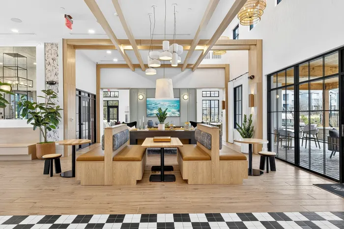Clubhouse interior with lounge seating and shared spaces at Echelon at Charlotte
