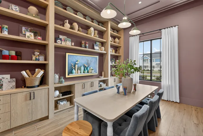 Resident craft room and creative workspace at Echelon at Charlotte Apartments in Charlotte, North Carolina.