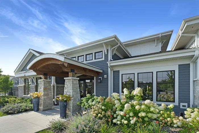 Clubhouse lounge area at Seasons at Plainfield Apartments in Plainfield, Illinois.