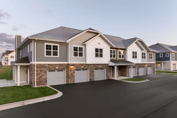 Exterior view of modern stacked flats at Terrapin Run apartments featuring contemporary architecture and spacious apartment homes.