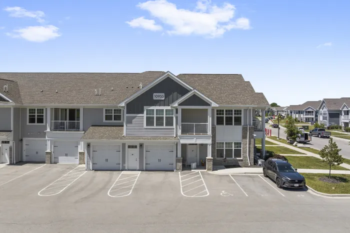 Private attached garages at Seasons at River View Apartments in Pleasant Prairie, Wisconsin.