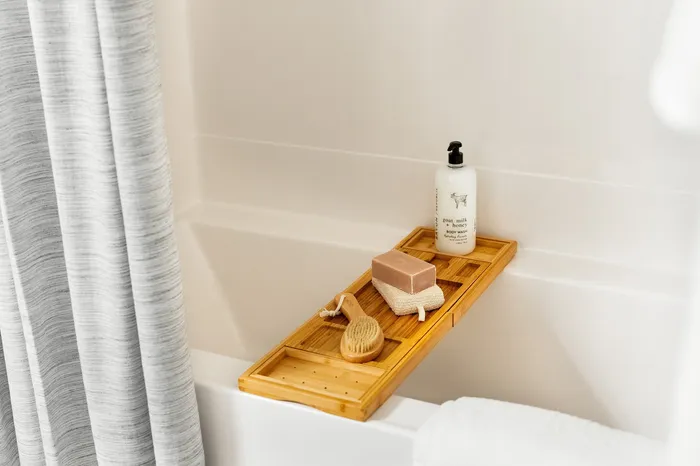 Modern bathroom inside a Terrapin Run stacked flat.