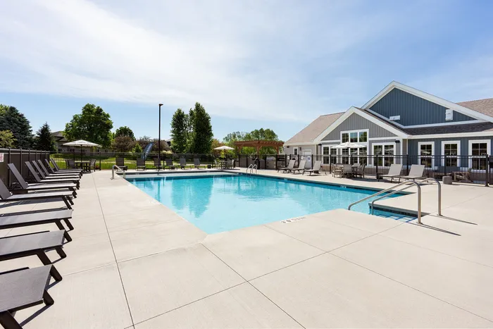 Resort-style pool with sundeck seating at Terrapin Run.