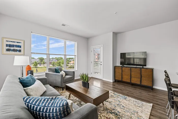 Resident living room at 22 Slate Apartments in Madison, Wisconsin.