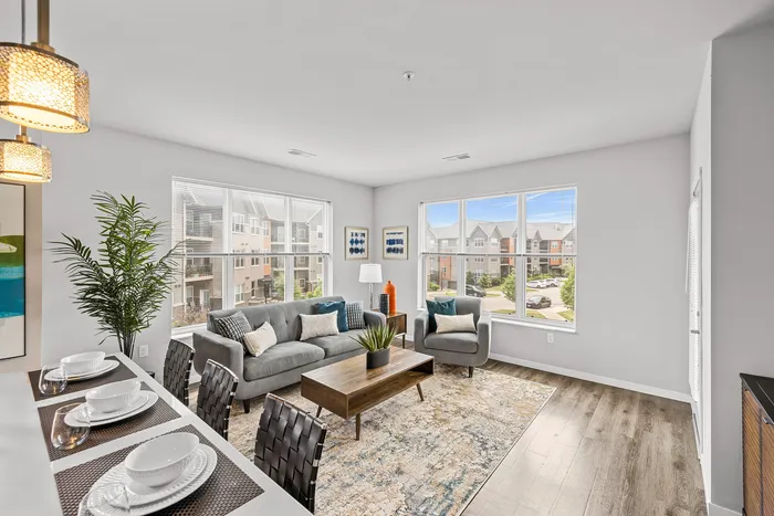 Resident living room at 22 Slate Apartments in Madison, Wisconsin.
