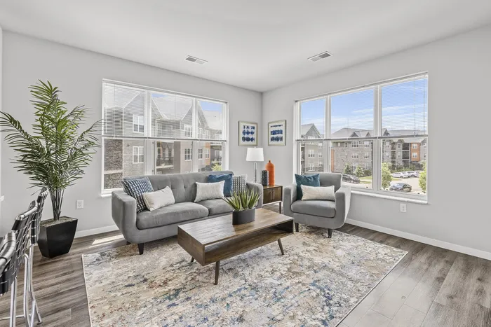 Resident living room at 22 Slate Apartments in Madison, Wisconsin.