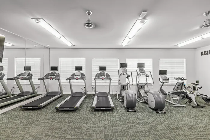 24-hour fitness center at 22 Slate Apartments in Madison, Wisconsin.