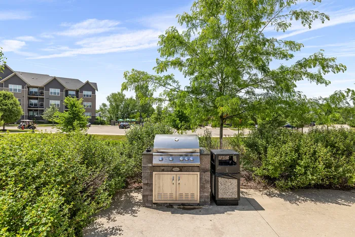 Resident grilling station at 22 Slate Apartments in Madison, Wisconsin.