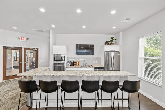 Resident clubroom and lounge at 22 Slate Apartments in Madison, Wisconsin.