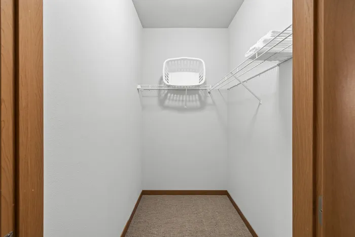 Generous walk-in closet at 50Twenty Apartments in Madison, Wisconsin.