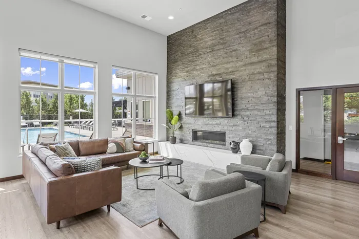 Spectacular clubroom at 50Twenty Apartments in Madison, Wisconsin.